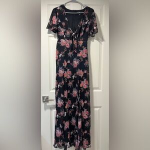 Lulu's Wings of Love Floral Maxi Skirt